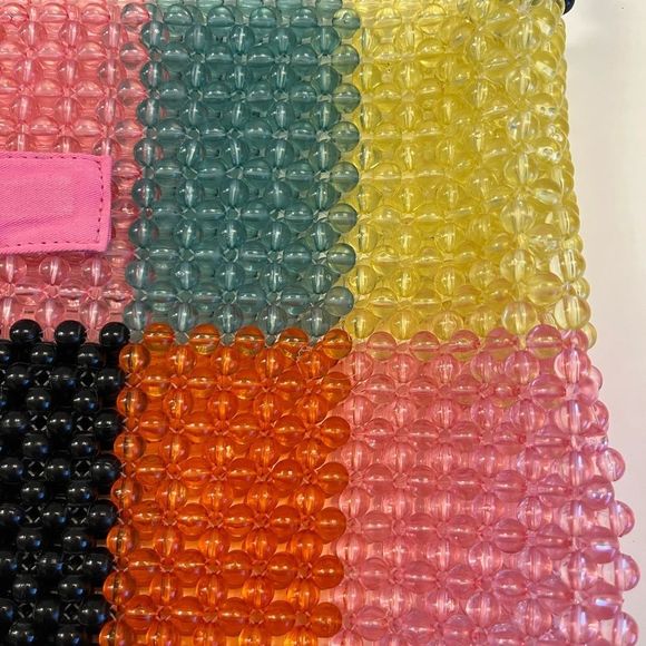 Beaded Colorblock Shoulder Handbag- Unique - 100% Beaded - NWT - Picture 2 of 4